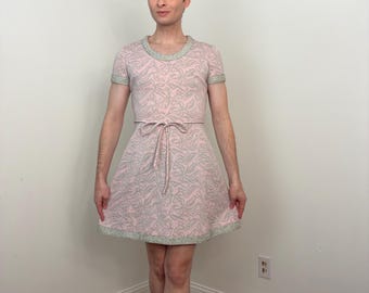 daisy fay mini dress Vintage Leslie Fay Daisy Print Short Sleeve Dress in Blue White Size 16