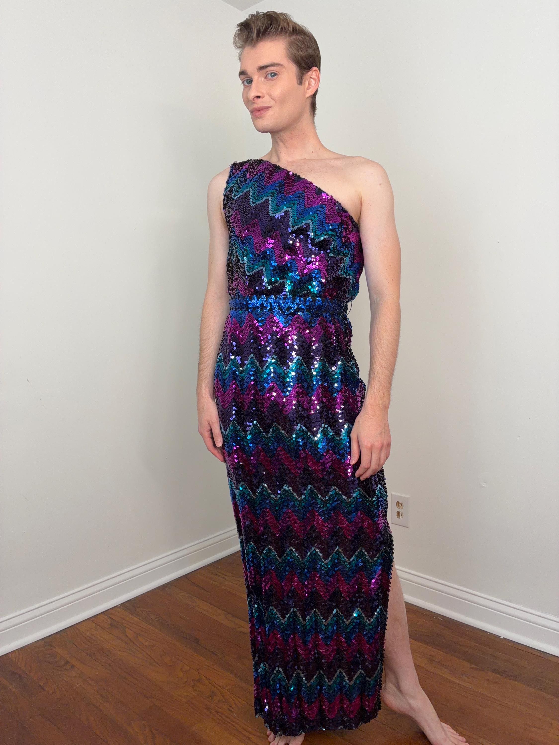 slim fit dress slacks Emerald Glitter Floral Prom Gown – Unique Vintage main image 1