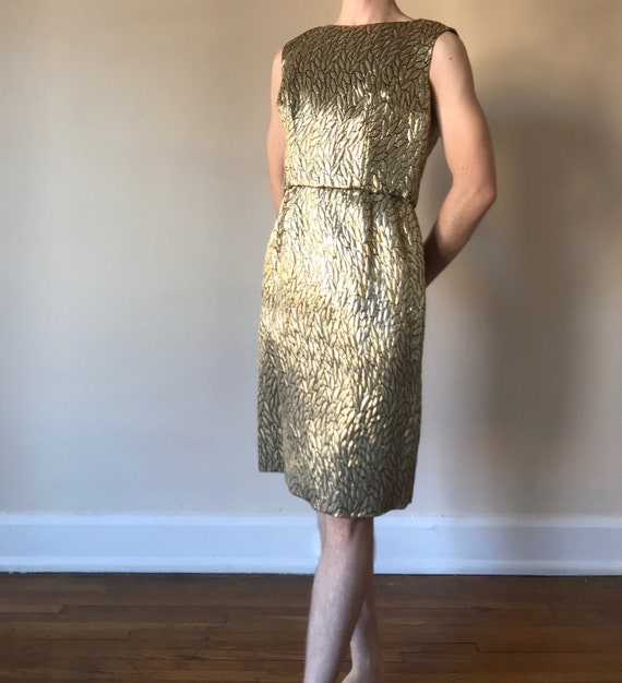 50s Edward Abbott gold metallic dress