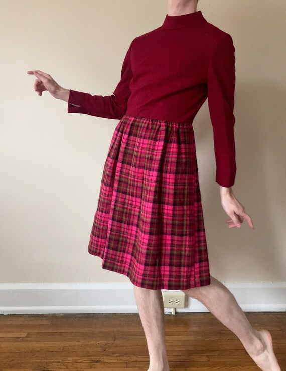 50s / 60s Suzy Perette plaid mod dress