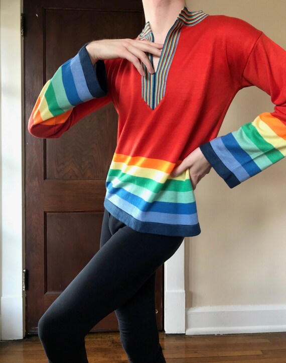70s Rainbow striped sweater