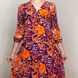 70s Abstract floral maxi dress image 9