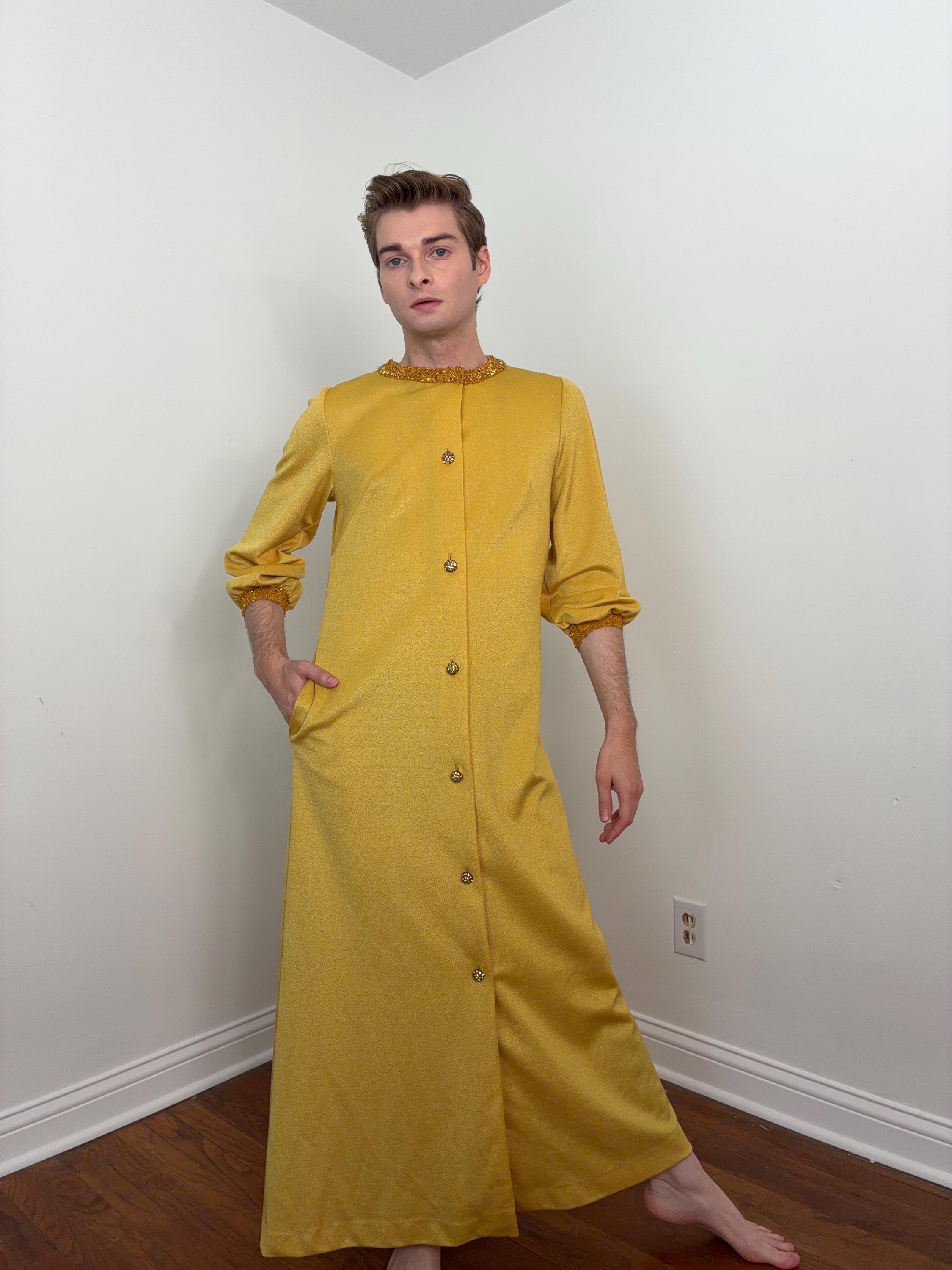 60s Gold Dress - Etsy