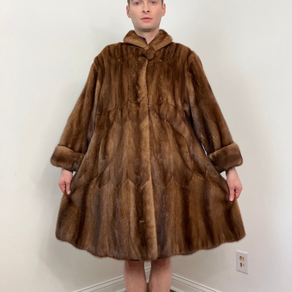 60s Marshall Field's mink fur swing coat