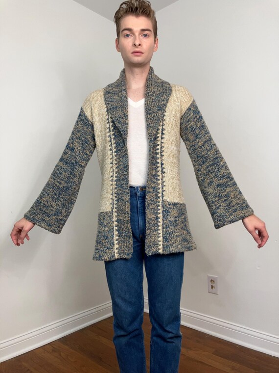 70s Patchwork space dye cardigan - image 6