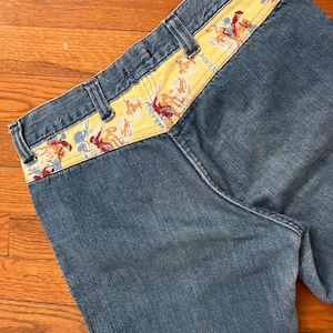 70s Ponny express novelty print jeans