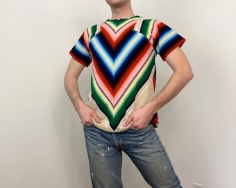 70s Serape rainbow striped top