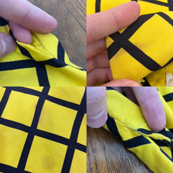 60s Evelyn Pearson lattice grid print shift dress - image 10