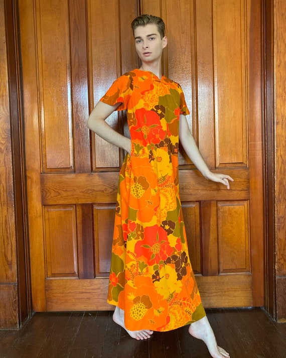 70s Liberty House floral Hawaiian dress
