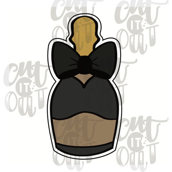 Champagne Bottle with Bow Cookie Cutter. Champagne Bottle Etsy