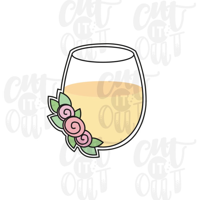 Fl Stemless Wine Glass Cookie Cutter Image 0