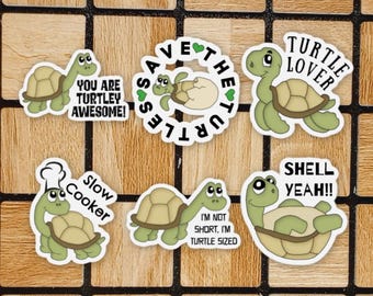 Turtle Sticker Pack - Funny Turtles Vinyl Stickers Set - 2" or 3" Laptop Stickers - Turtle Lover Gift - Save The Turtles - Turtley Awesome
