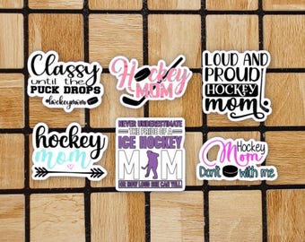 Hockey Mom, Hockey Stickers, Hockey Sticker Pack, Girls Hockey, Set Of 6, Hockey Lover Gift, Laptop Sticker, Notebook Sticker, Die Cut