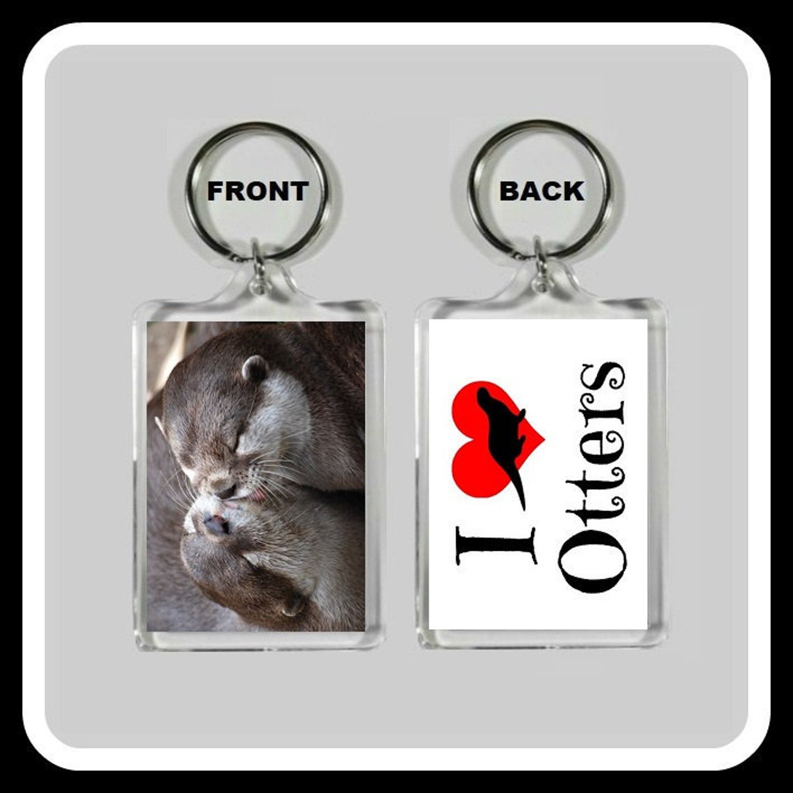 I Love Otters Cute Otter Keychain Otter Key Ring Gifts for Etsy