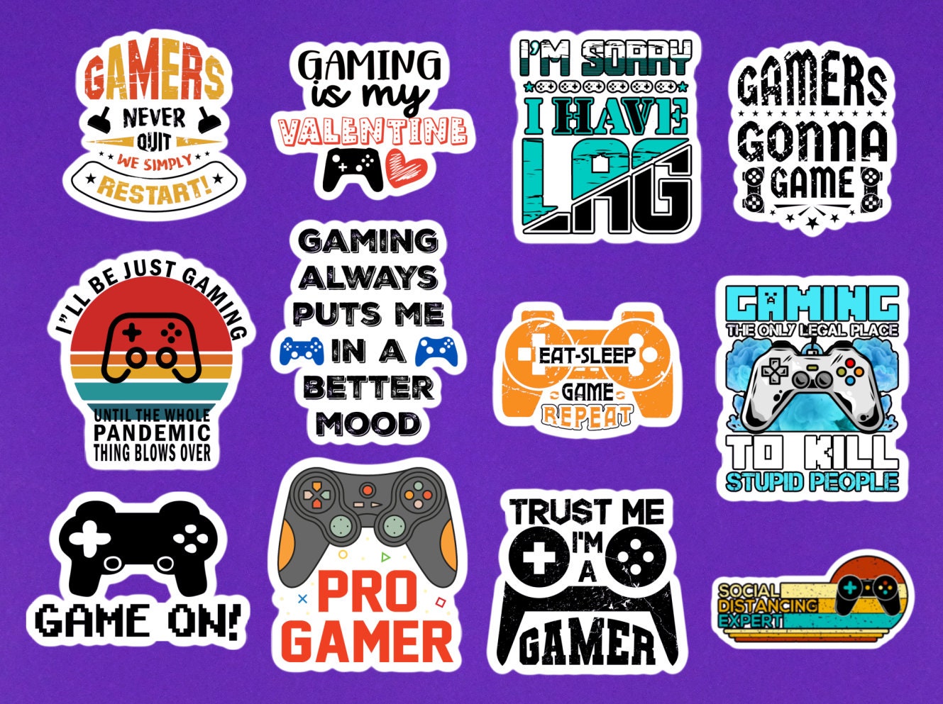2X Love The Video Game Sticker Decal Funny Player Gaming Pc Console Nerd  Gamer