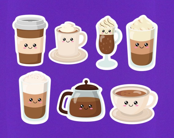 Kawaii Coffee Cup Sticker