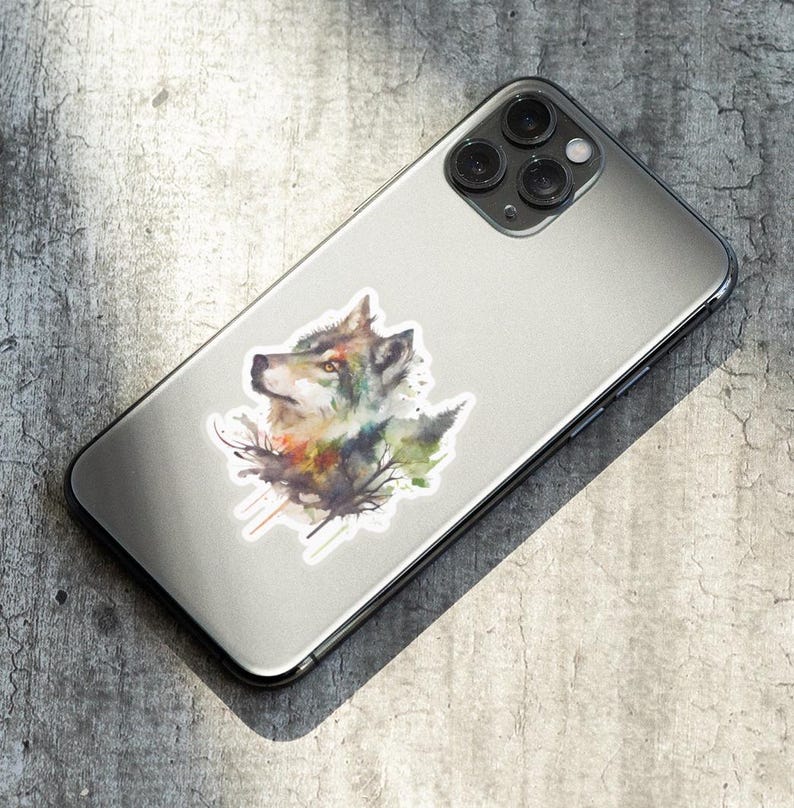 Wolf Shadow Sticker Sticker Pack of 6 Wolf Stickers - Cool Wolf Art Sticker - Laptop ...