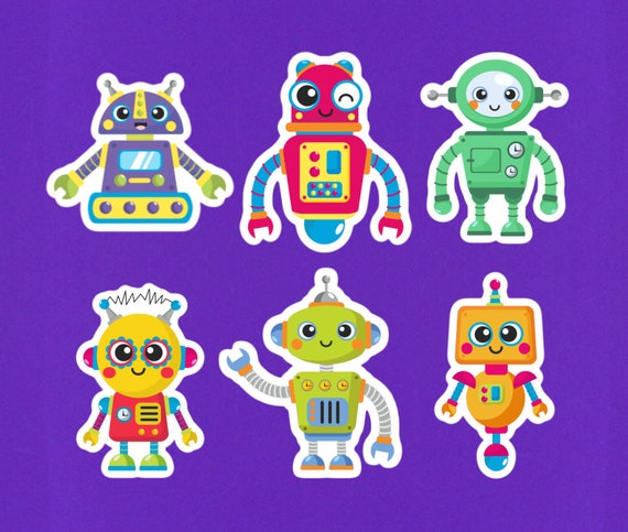 Robot Stickers, Set of 6, 2' Die-cut Mini Stickers, Cute Robot Sticker  Pack, Laptop Stickers for Kids, Science Technology Robots Robotics 