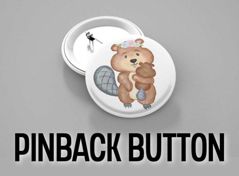 Set of 6 Watercolor Beaver Magnets or Pinback Buttons Pins or Flatbacks ...