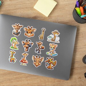 Set of 12 Giraffe Stickers - Assorted 2