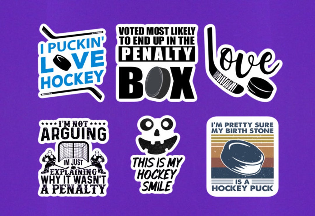 Hockey Sticker Pack 3 Stickers Set of 6 Ice Hockey Gifts Hockey Lover ...