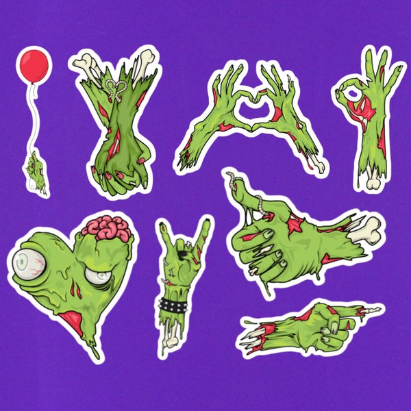Zombie Sticker Etsy