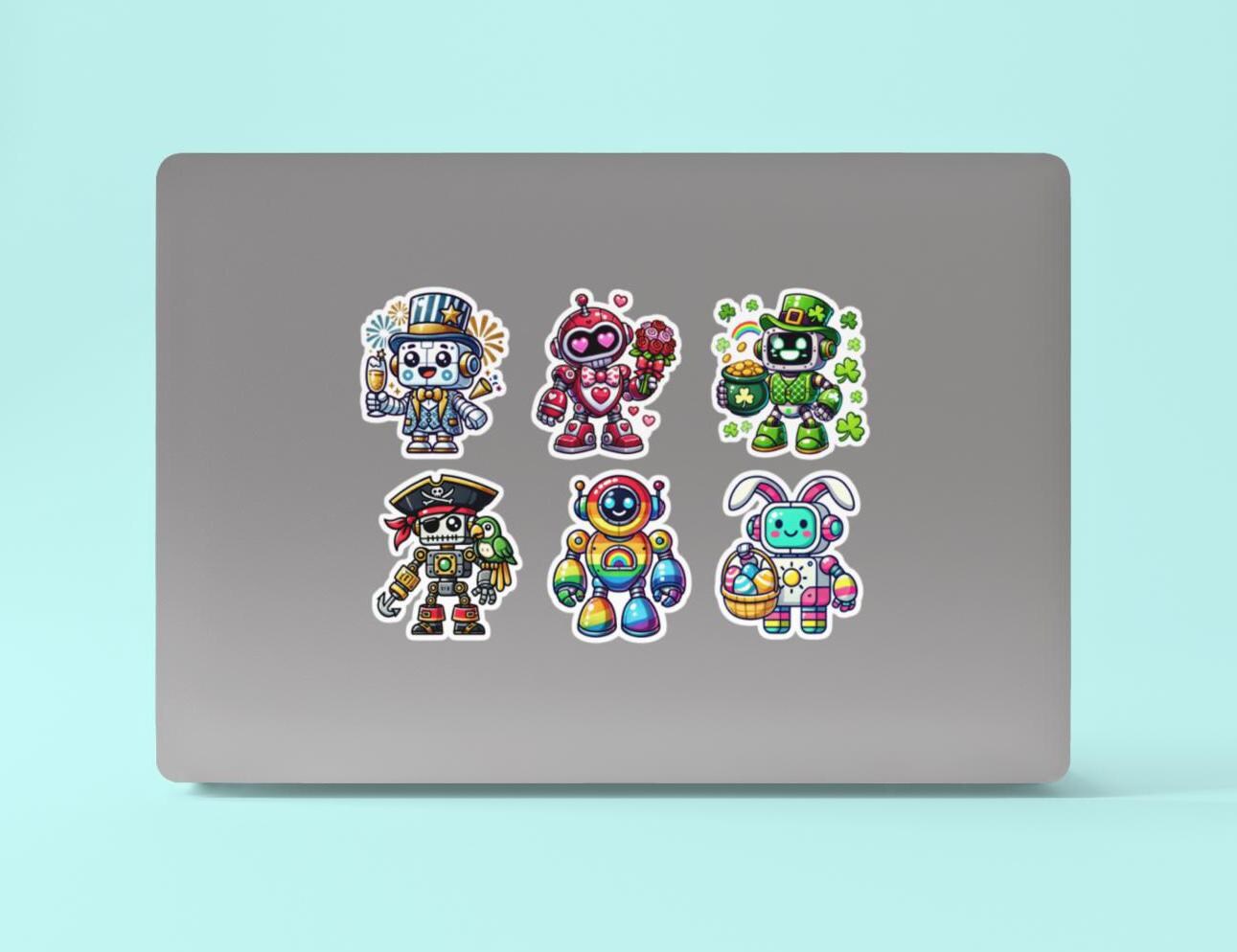 Robotics Programming Funny Sticker Set of 6 Robot Stickers - Vinyl Sticker Pack - Holiday Laptop Stickers ...