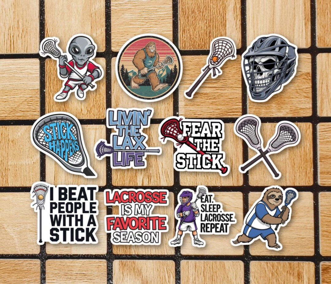 Set of 12 Lacrosse Stickers - 2
