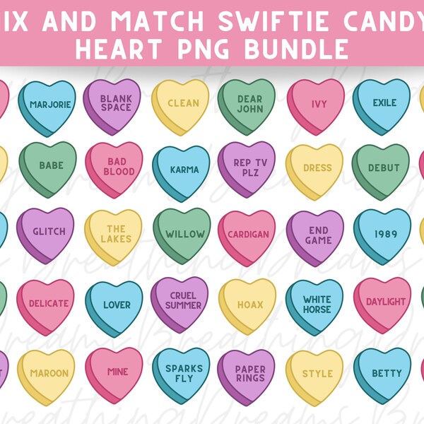 Taylor Swift Candy Hearts PNG | Taylor Swift Song Titles Conversation Hearts PNG | Taylor Swift Candy Hearts png