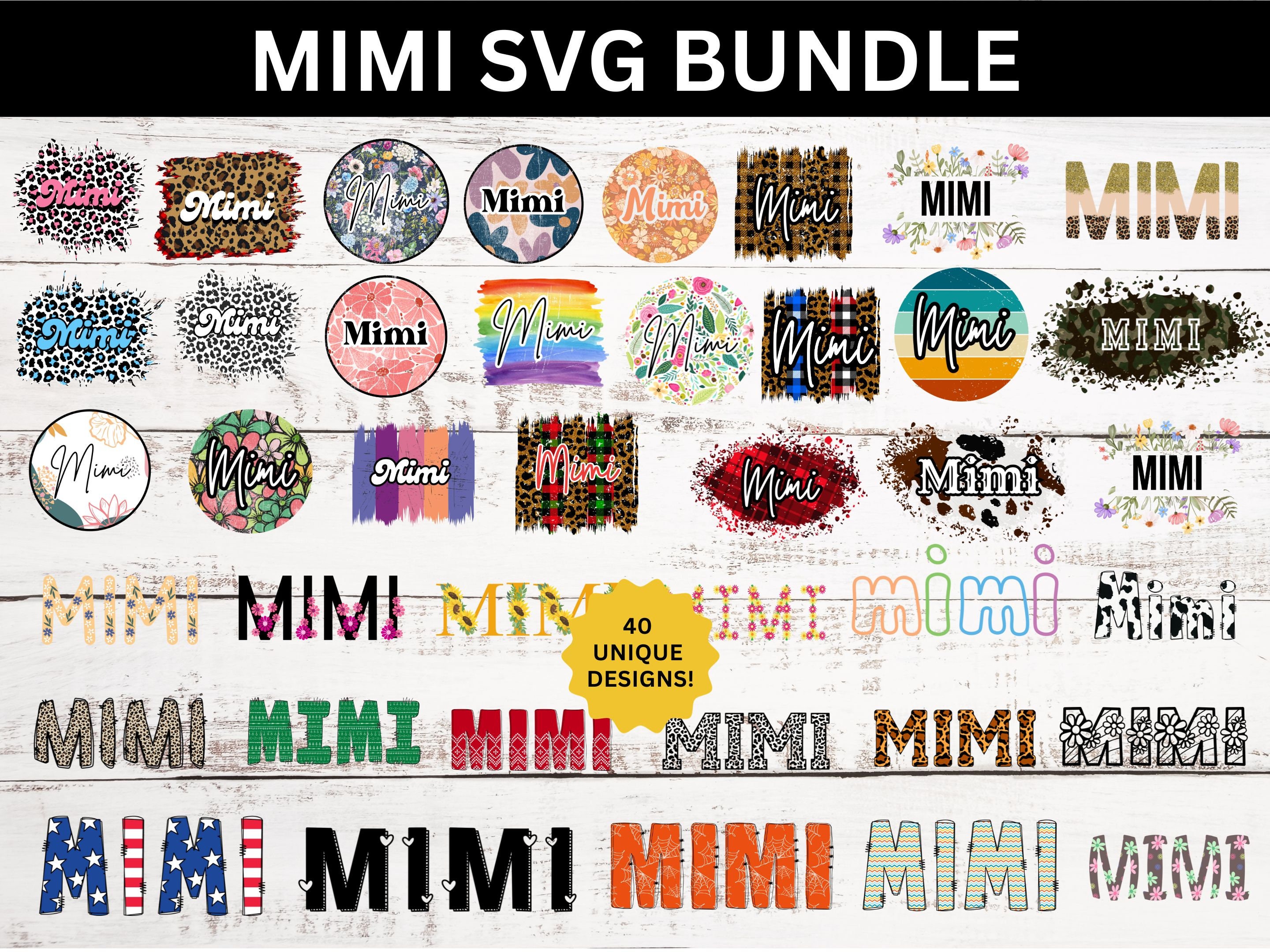 Mimi PNG for Sublimation and DTF Transfers, Mimi PNG Bundle, 40 Unique ...