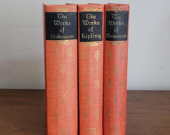 1937 Classic Literature Book Set – Shakespeare, Kipling, Maupassant