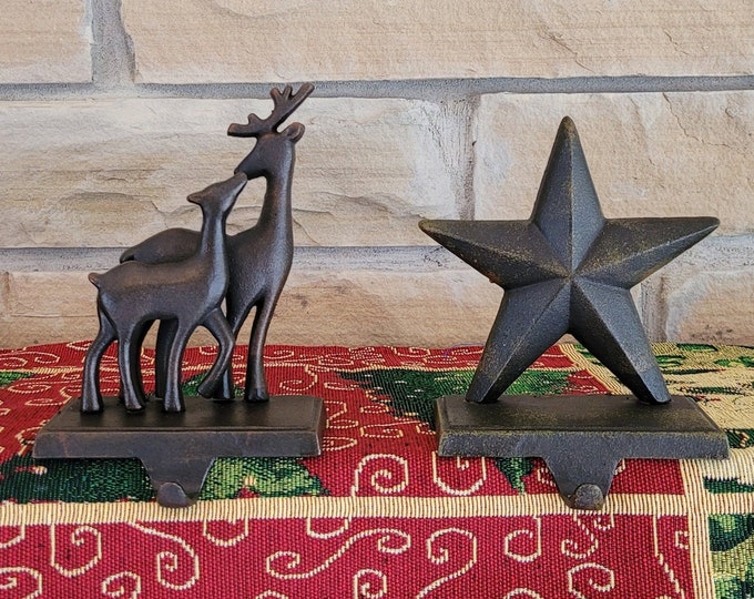 Vintage Heavy Cast Iron Christmas Stocking Holders Hangers for Etsy