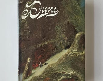 Dune van Frank Herbert, boekenclubeditie, herdruk uit 1983, vintage sciencefiction.
