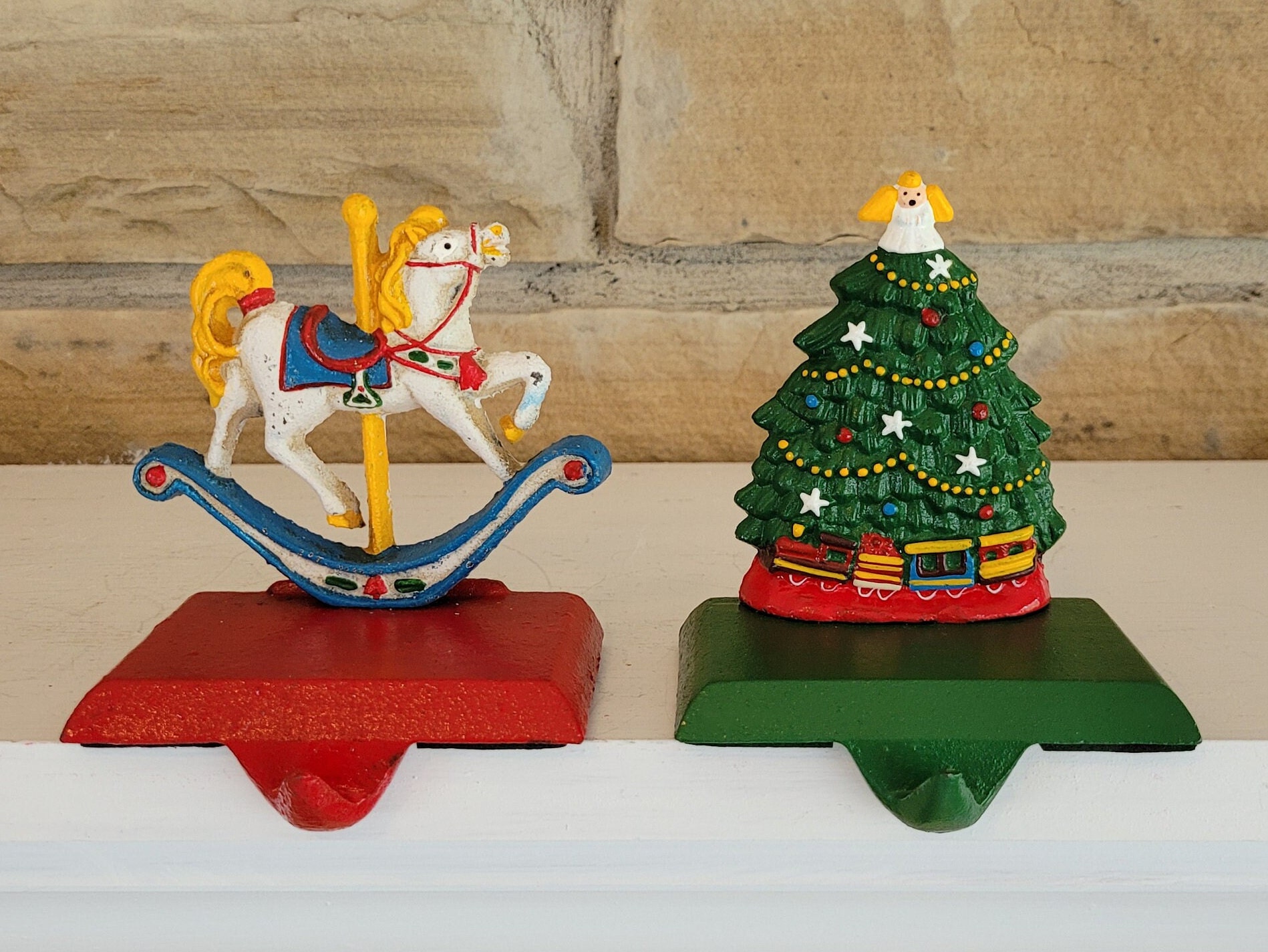 Vintage Pair Cast Iron Christmas Stocking Holders Hangers for Etsy