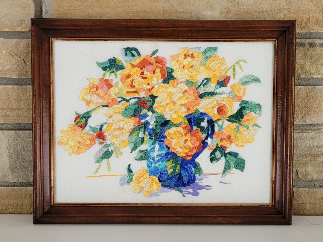 Kit De Broderie Crewel Dimensions - Coeurs Roses #2424 - Neuf - Vintage USA