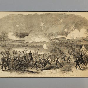 Battle of Chancellorsville Antique Print - 1863 Harper&#39;s Weekly Illustration