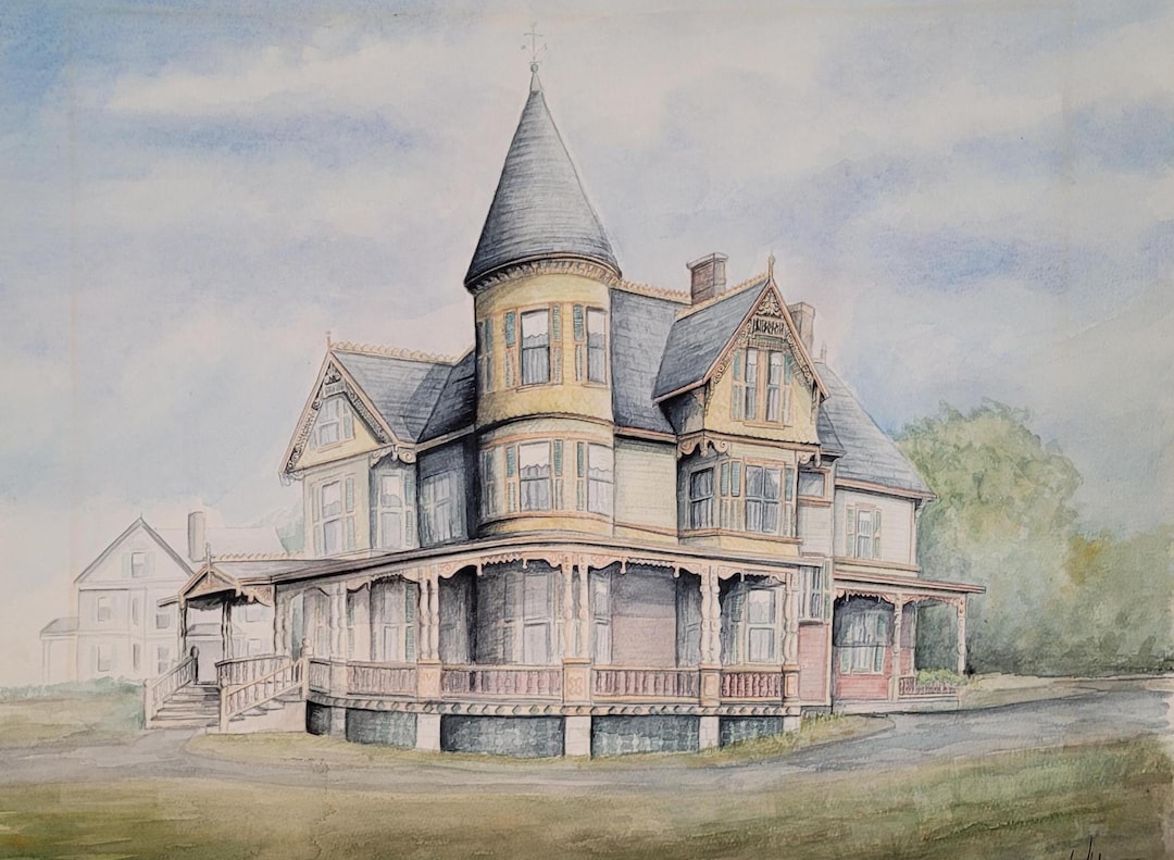 Victorian House Watercolor Painting – Large Original Art by Tim ...