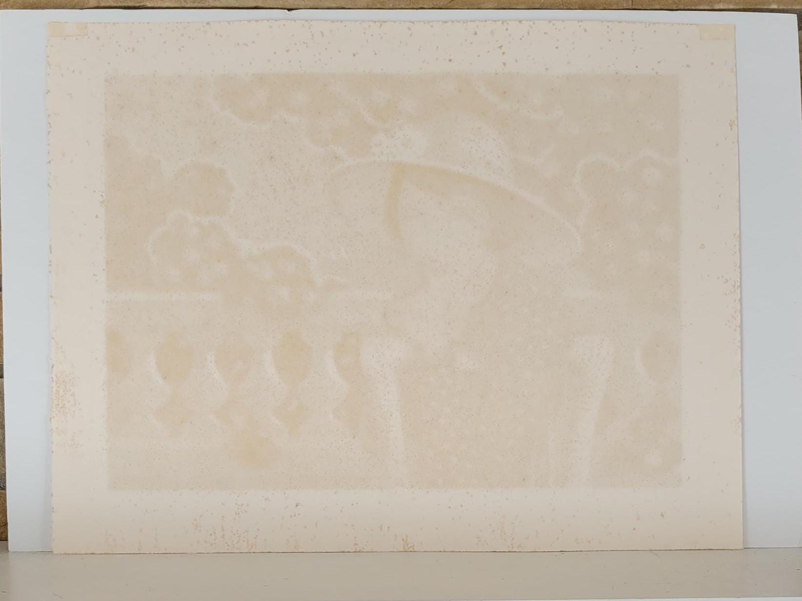 アンジェリーナ・ラヴェルニア作ヴィンテージカラーリトグラフ「帽子を