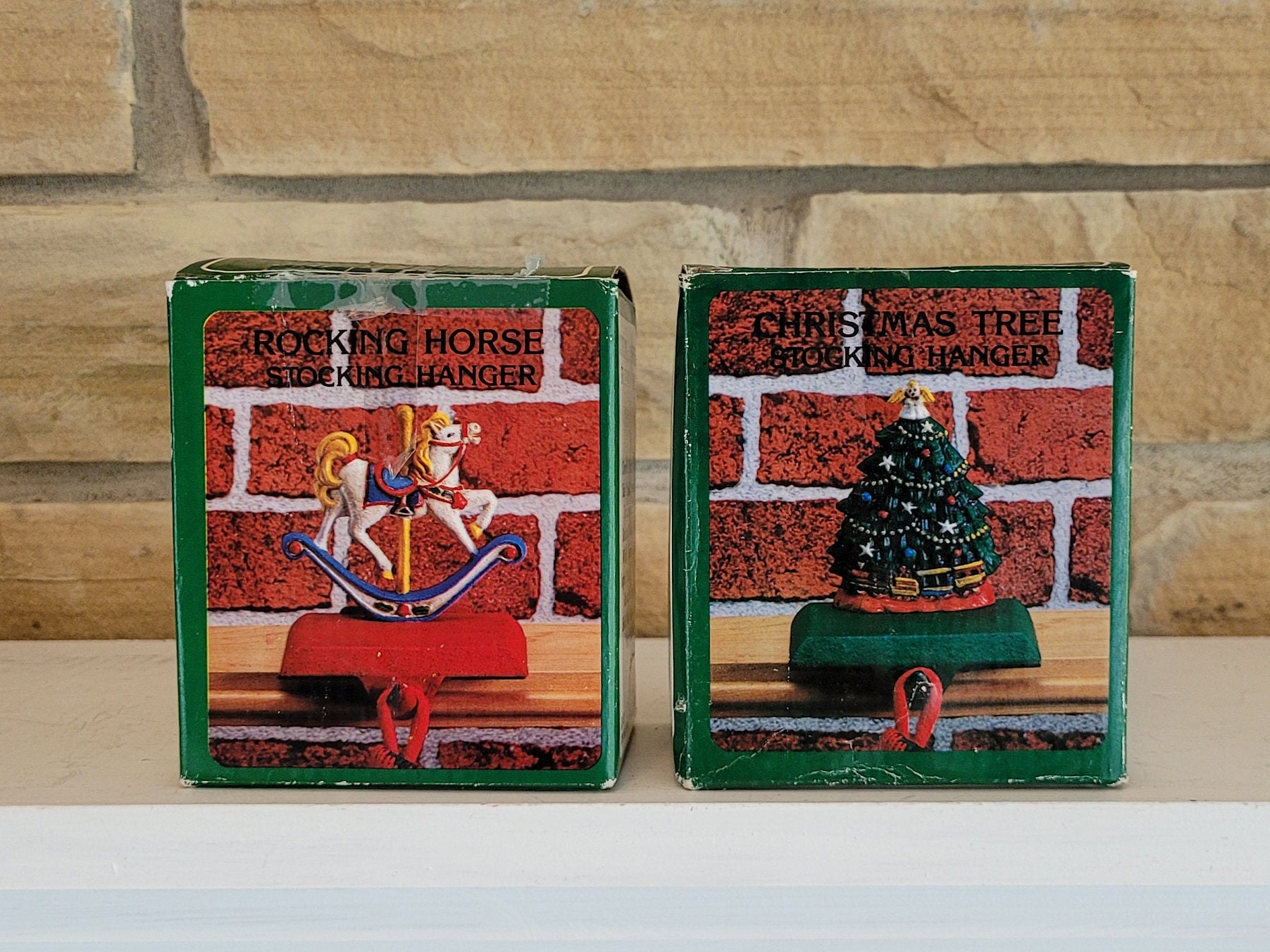 Vintage Pair Cast Iron Christmas Stocking Holders Hangers for Etsy