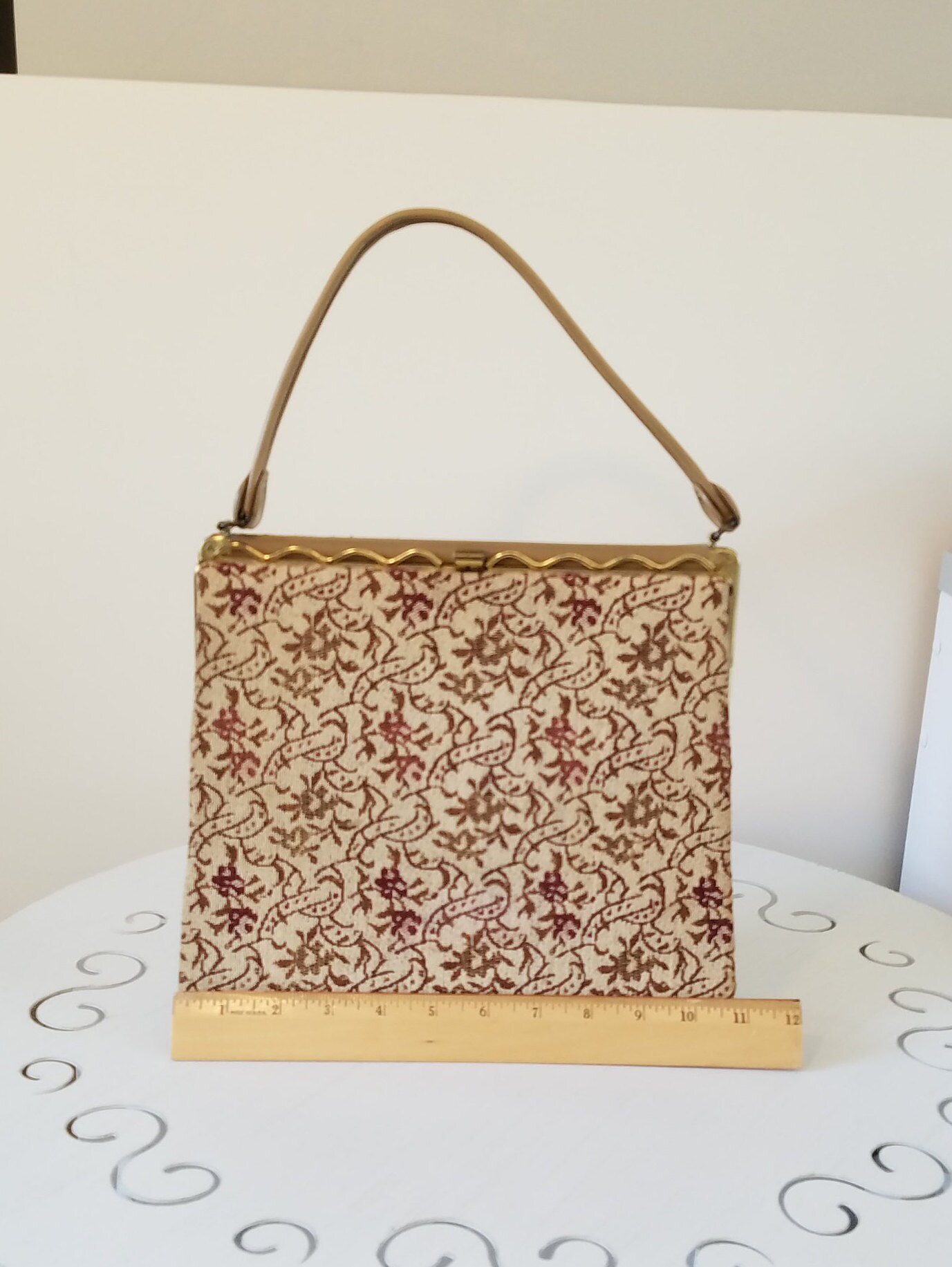 Vintage 1960s Tapestry Carpet Purse Handbag by Dover Gold | Etsy