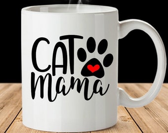 Cat Mama Coffee Mug, Cat Lover Gift