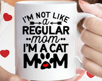 Funny Cat Mom Coffee Mug, Novelty Cat Lover Gift
