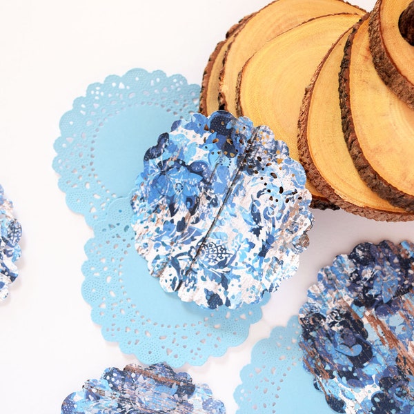 Blue Paper Doilies Etsy