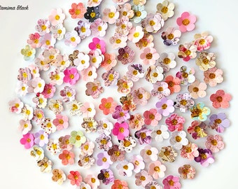 Confettis de fleurs en papier pour un mariage et une baby shower, anniversaires, mariages, goûter, séances photo, fleurs sauvages sur table, amour en fleurs