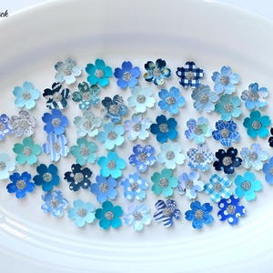 Quelque chose de bleu avant de faire des confettis, décoration de table fleurs bleues pour EVJF, mariage et baby shower, anniversaire, mariage, goûter