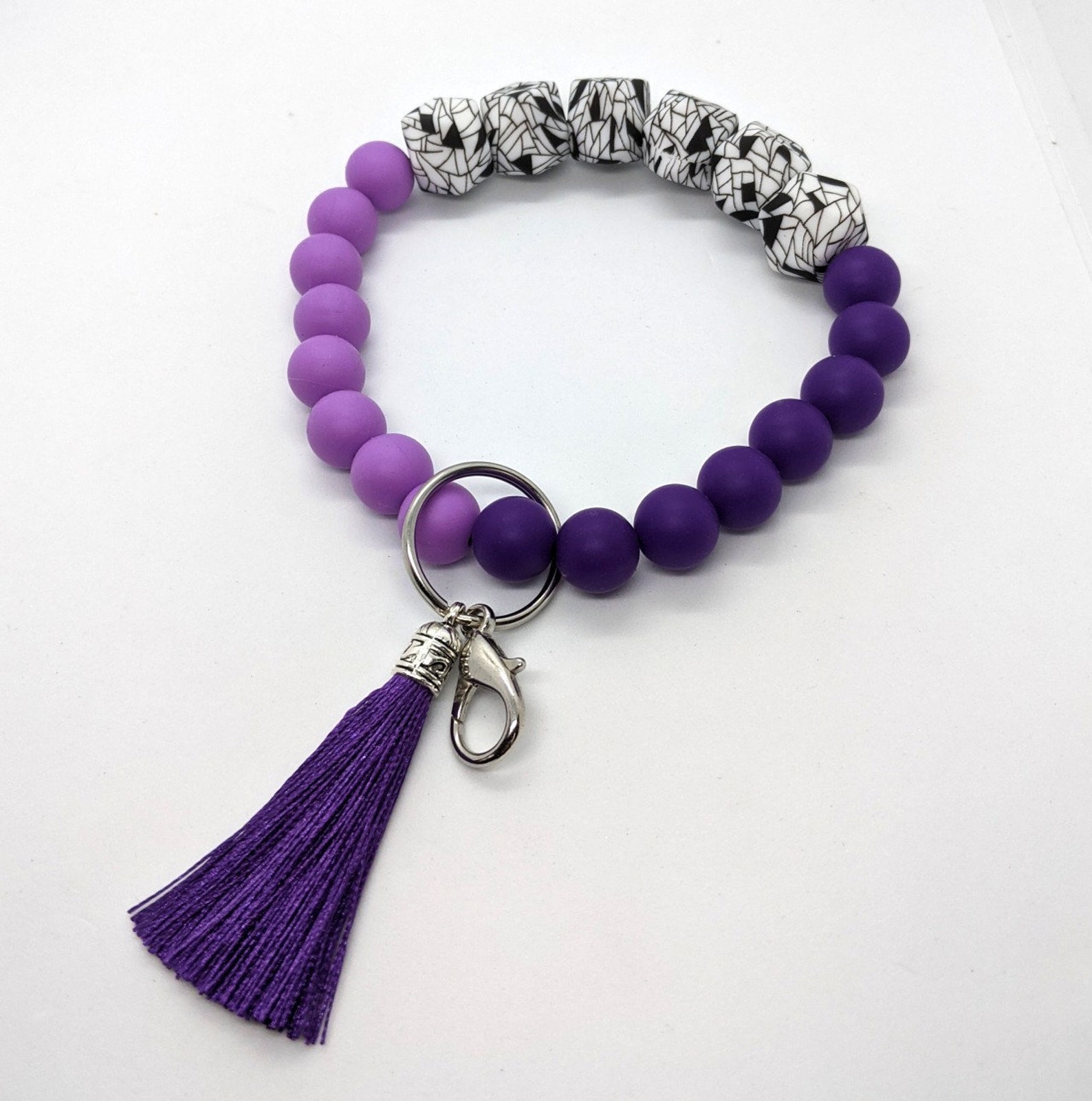 Bead key chain bracelet silicone bead bracelet bracelet key Etsy