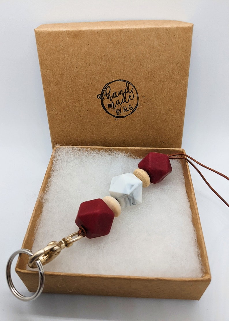geometric lanyard necklace teacher lanyard silicone bead lanyard ID holder leather red lanyard work lanyard modern lanyard