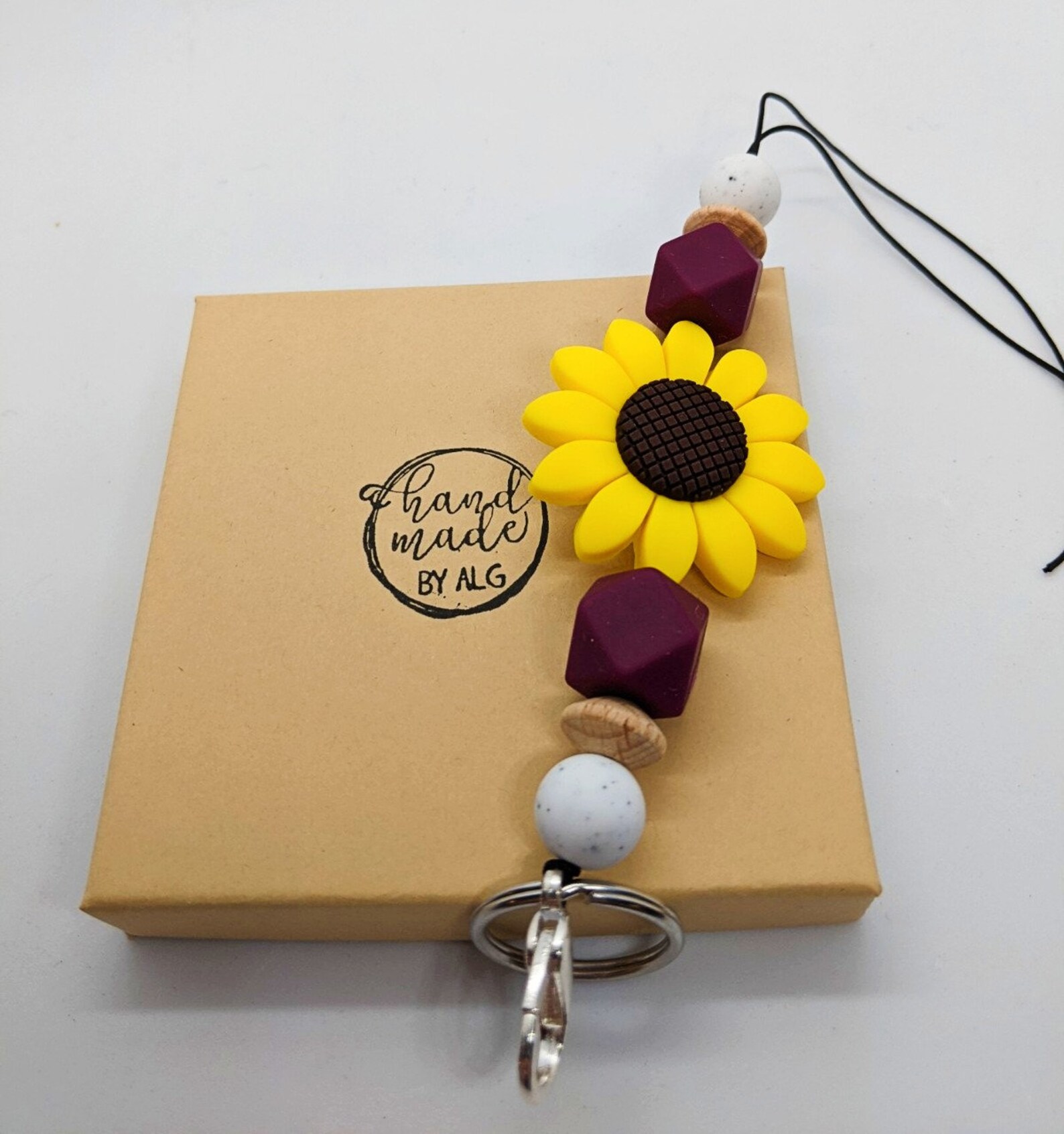 Sunflower lanyard teacher lanyard beaded lanyard lanyard Etsy