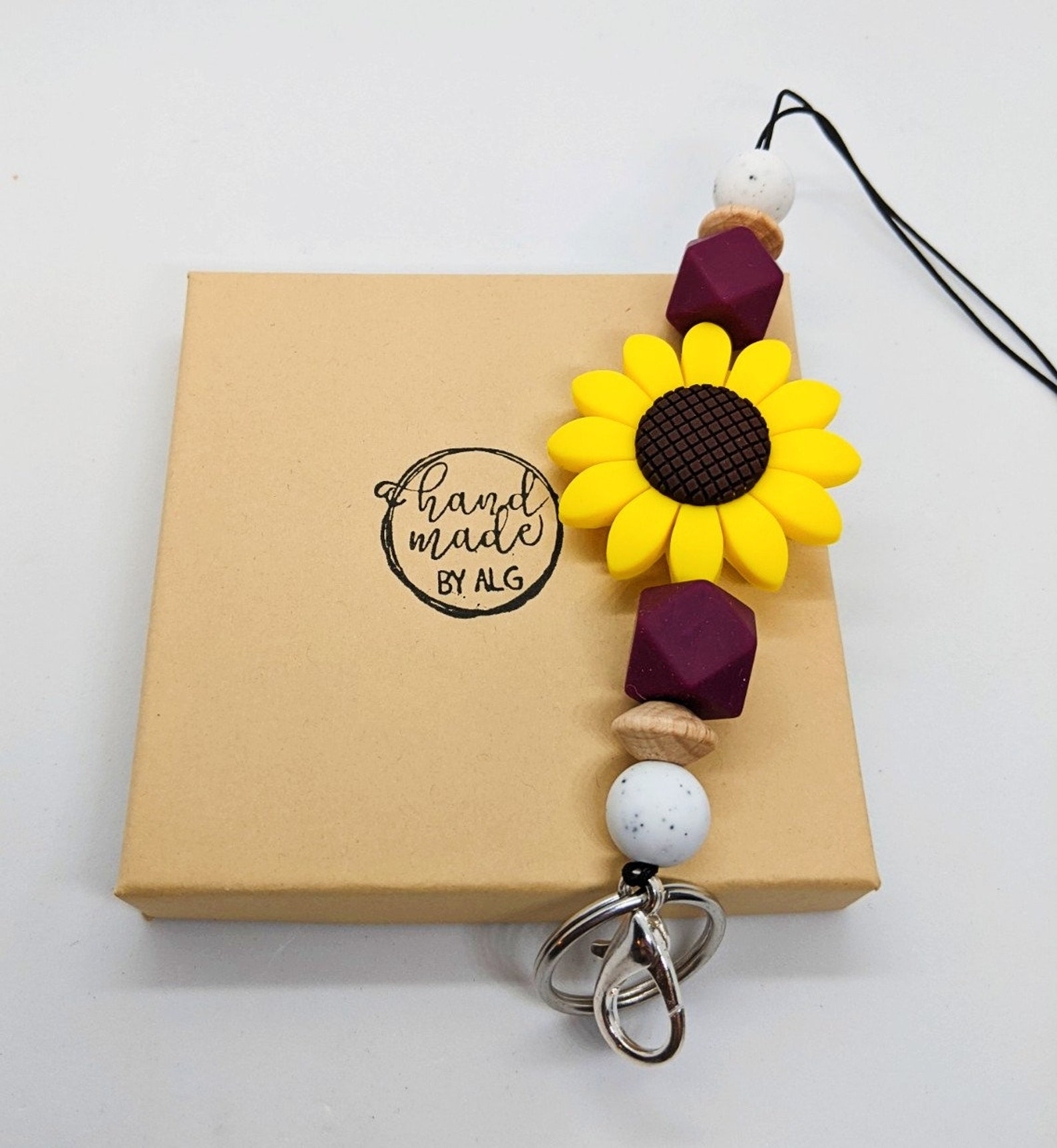 Sunflower lanyard teacher lanyard beaded lanyard lanyard Etsy