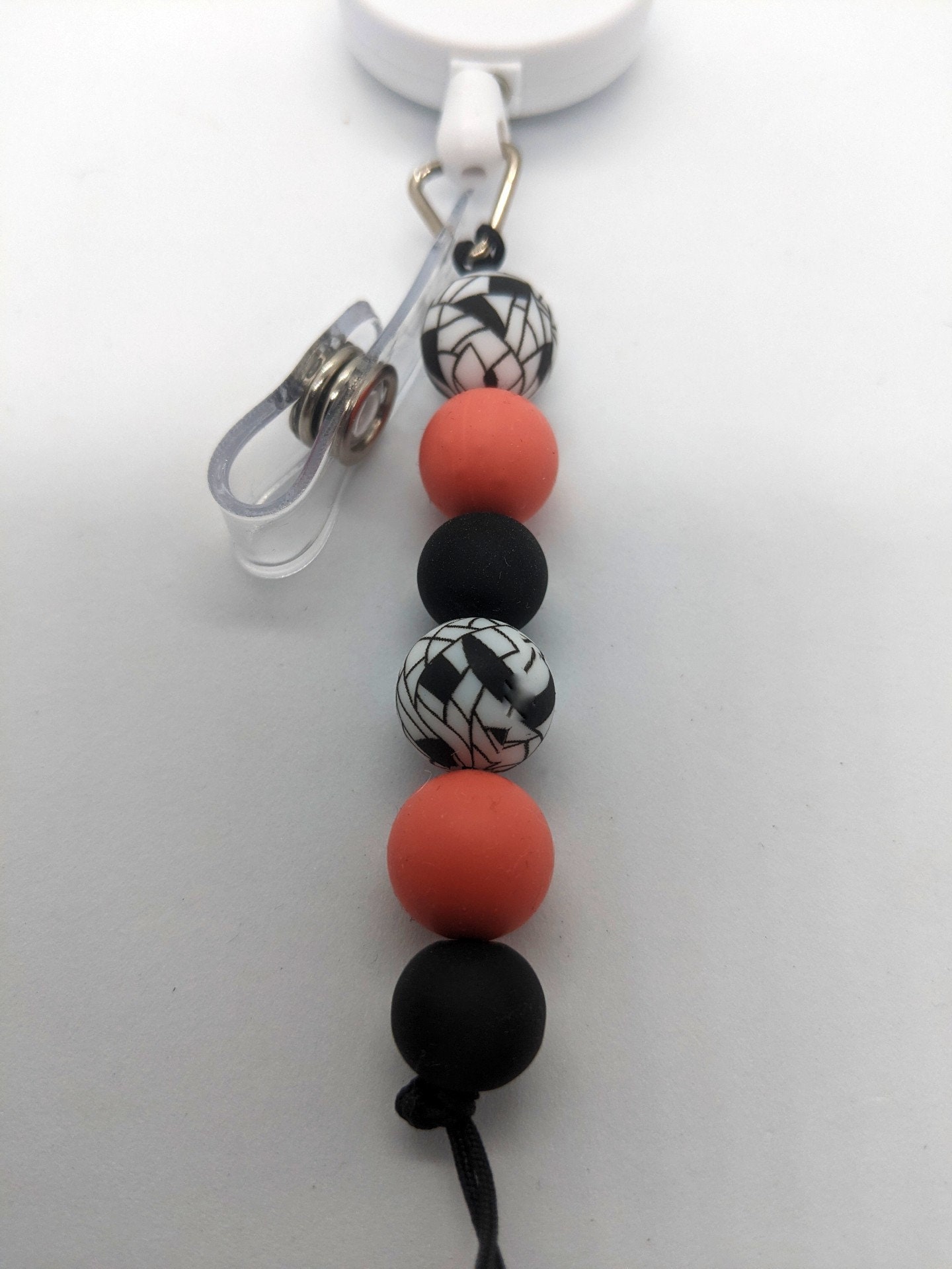 Silicone bead ID reel teacher lanyard ID reel badge reel Etsy